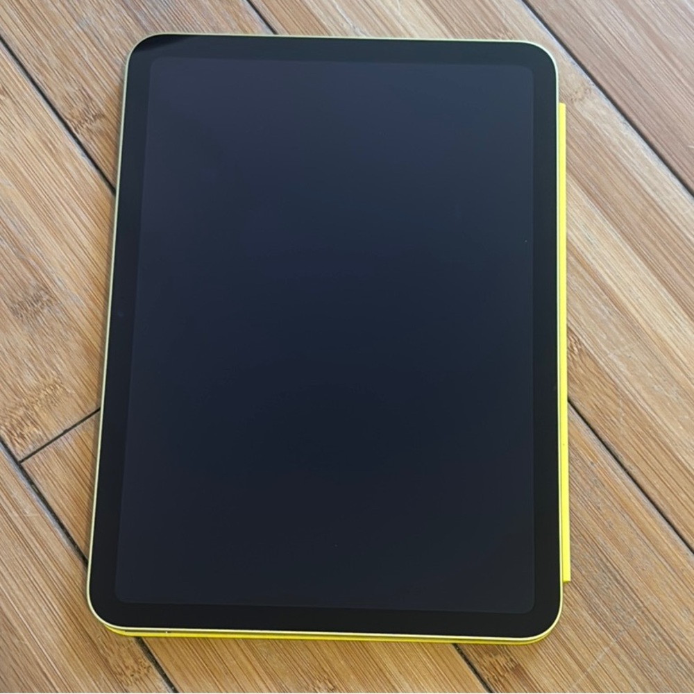 Yellow Tablet with Black Screen